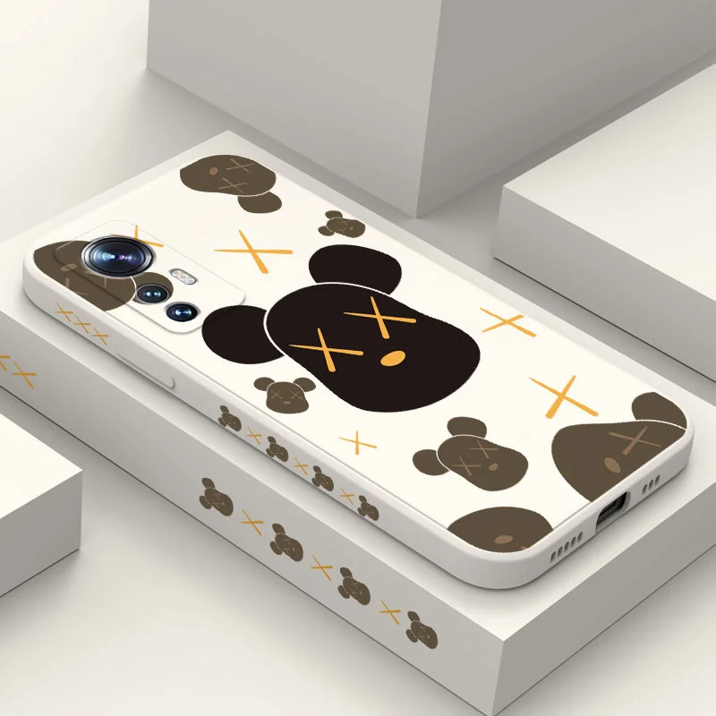 

Bear Black Face Phone Case For Xiaomi Mi 12 11 Ultra lite 10 10S 9 11T 10T 9T Pro Lite Poco M4 X4 F3 X3 M3 5G Pro Cover