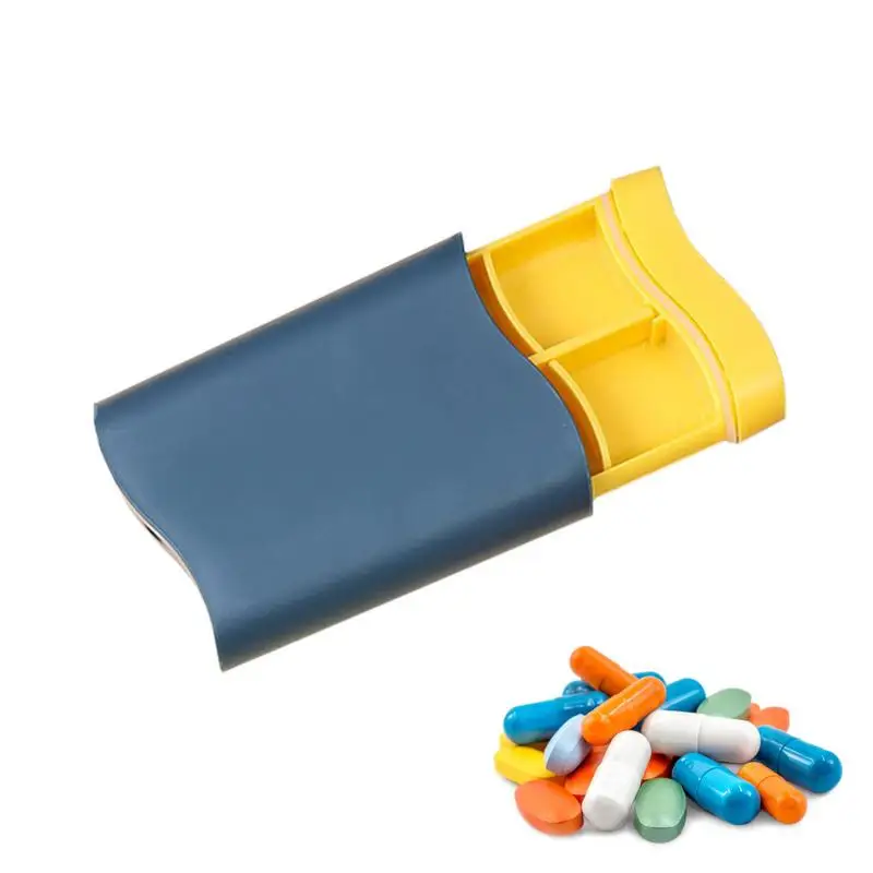 Portable Medicine Box Compact Weekly Medication Organizer With Dust-proof Design Small Pill Case For Purse Handbag Backpack