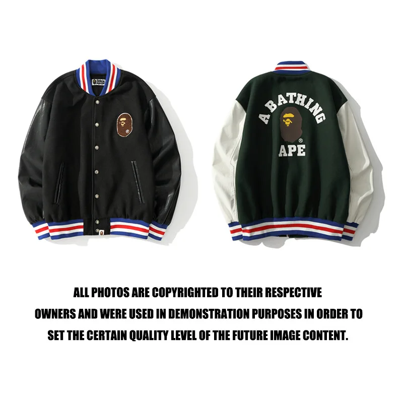 

BAPE университетские куртки для бейсбола 2022 весенние осенние пальто с кожаным рукавом с вышивкой для мужчин женщин парная уличная одежда