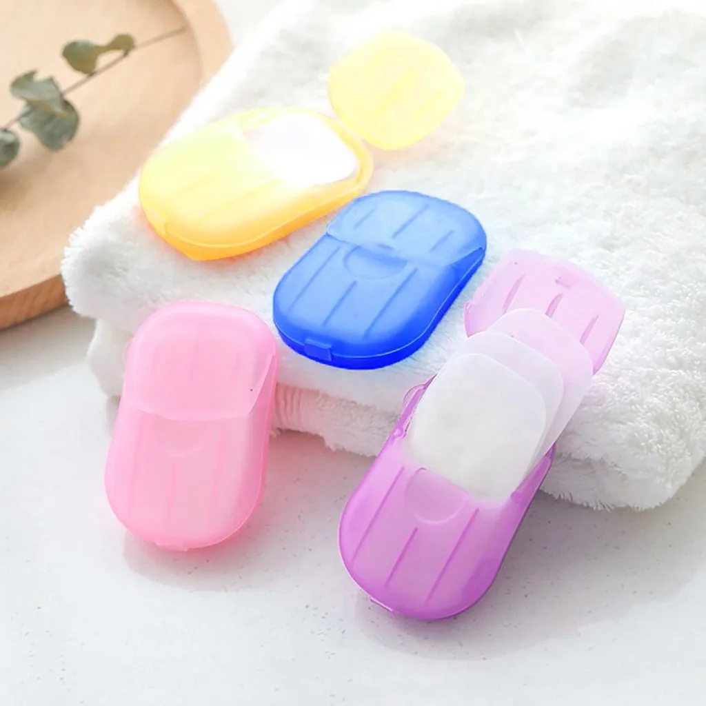 

Portable Bath Hand Washing Slice Sheets Outdoor Travel Scented Foaming Soap Paper Bath Clean Soap Tablets