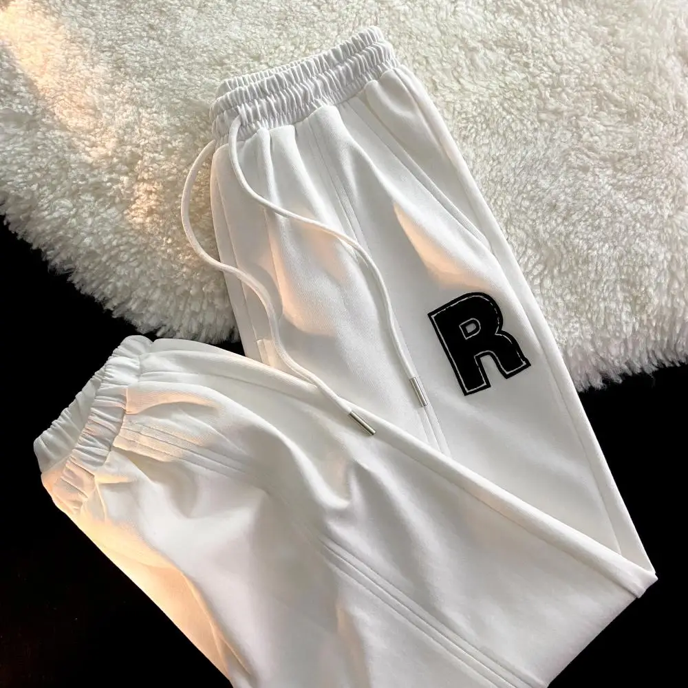 

New embroidered letter sports pants women loose high street hip hop straight leg jogging casual sports Harlan pants