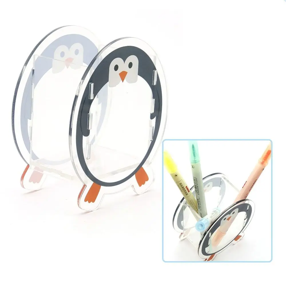 Держатель для ручек с мультяшным животным прозрачный акриловый креативный