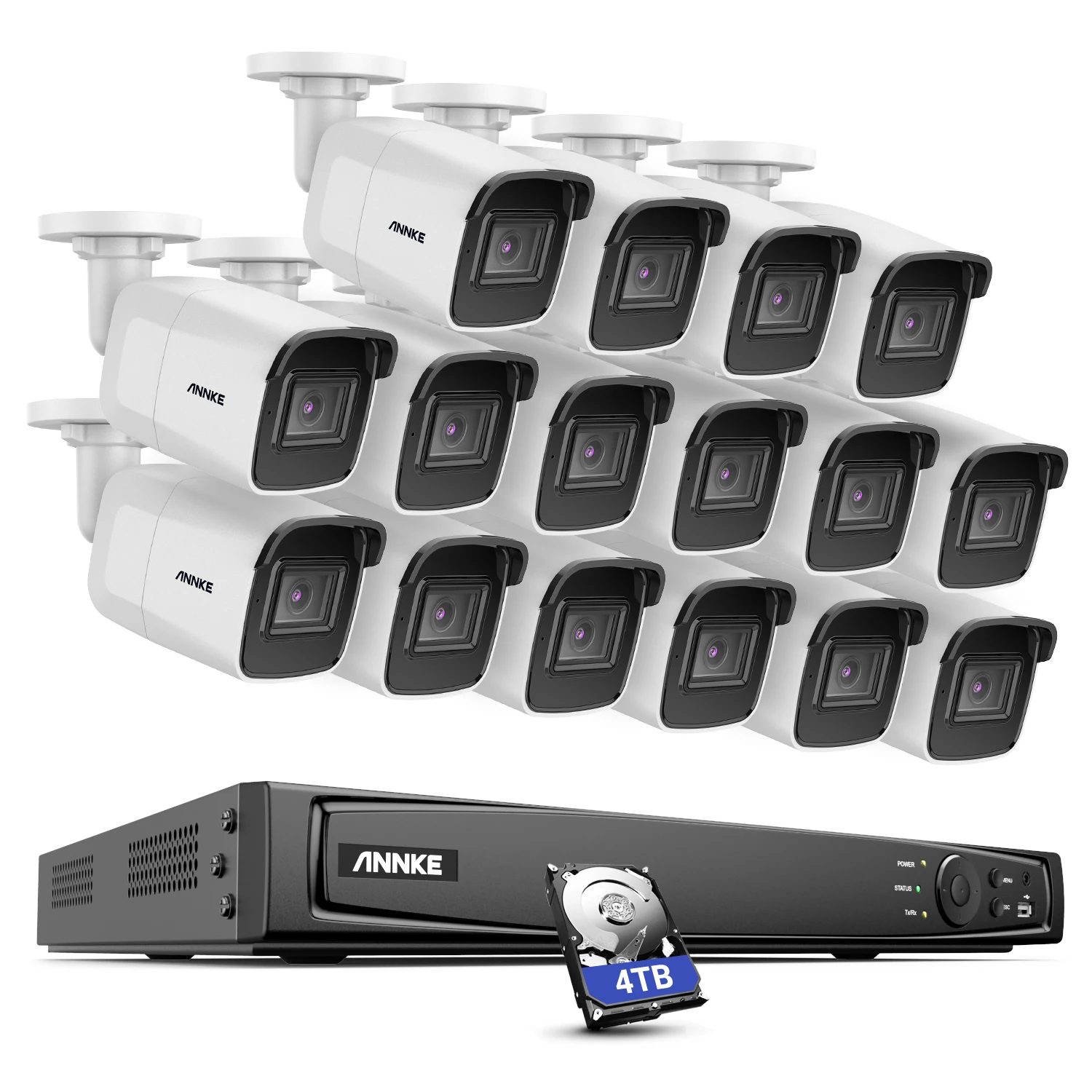 

Камера видеонаблюдения ANNKE 4K 16-канальная с поддержкой POE и жестким диском на 4 ТБ