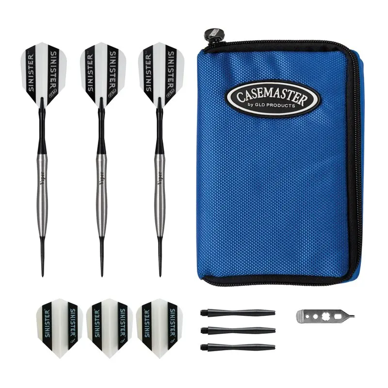 

Sinister Tungsten Steel Tip Darts 24 Grams and Select Blue Nylon Case Dart Board Set Wall Hanging Thickened Indoor Outdoor Thr