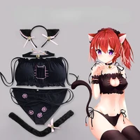 cute temptation cat girl sexy cosplay lingerie open chest cat anime costume tempting hot woman maid cosply underwear set
