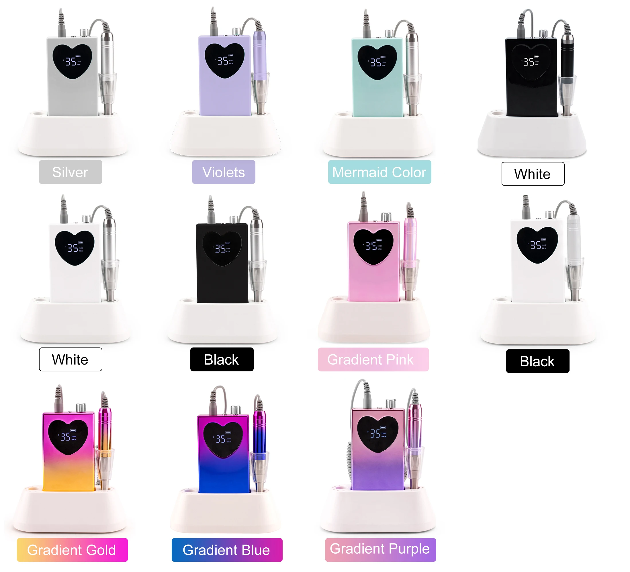 Дрель для ногтей в форме сердца профессиональная маникюрная машина 35000 об/мин