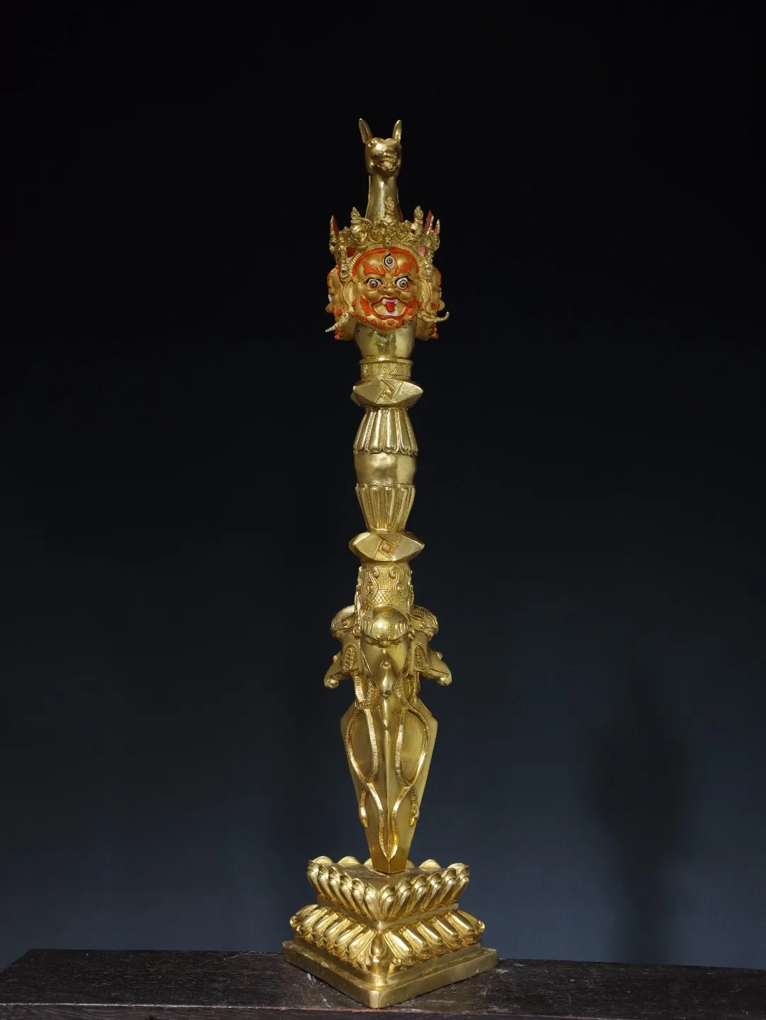 Коллекция тибетских храмов 25 дюймов старинная бронзовая позолоченная картина с