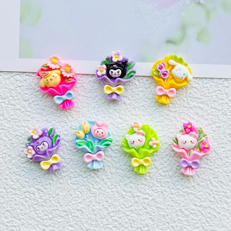 

10 шт., кавайная мультяшная яркая поверхность, обнимающая цветы, серия, смоляная клипса, книга, сделай сам, ювелирные изделия, шпилька, украшение на голову, поделки A18
