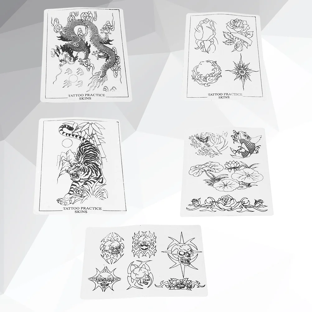 

Skin Practice Fake Reusable Paper Training Designssynthetic Stickers Temples Temporary Stencils Pad Silicone Tattooingbeginner
