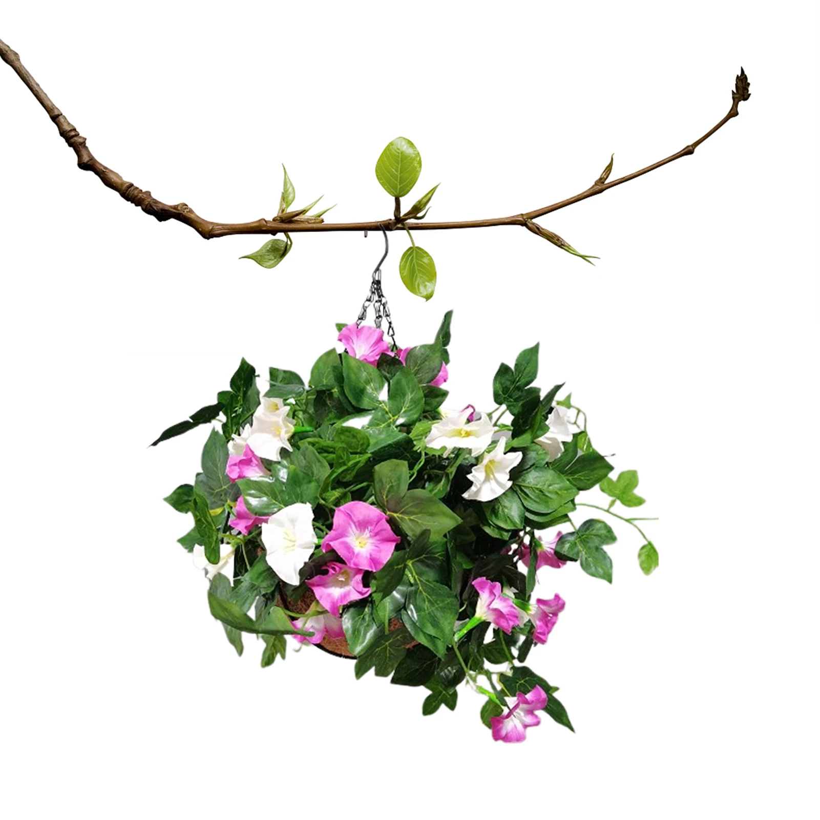 

Artificial Flowers In Basket Faux Basket With Petunias Flower Fake Basket With Petunias Flowers For Patio Lawn Garden Spring