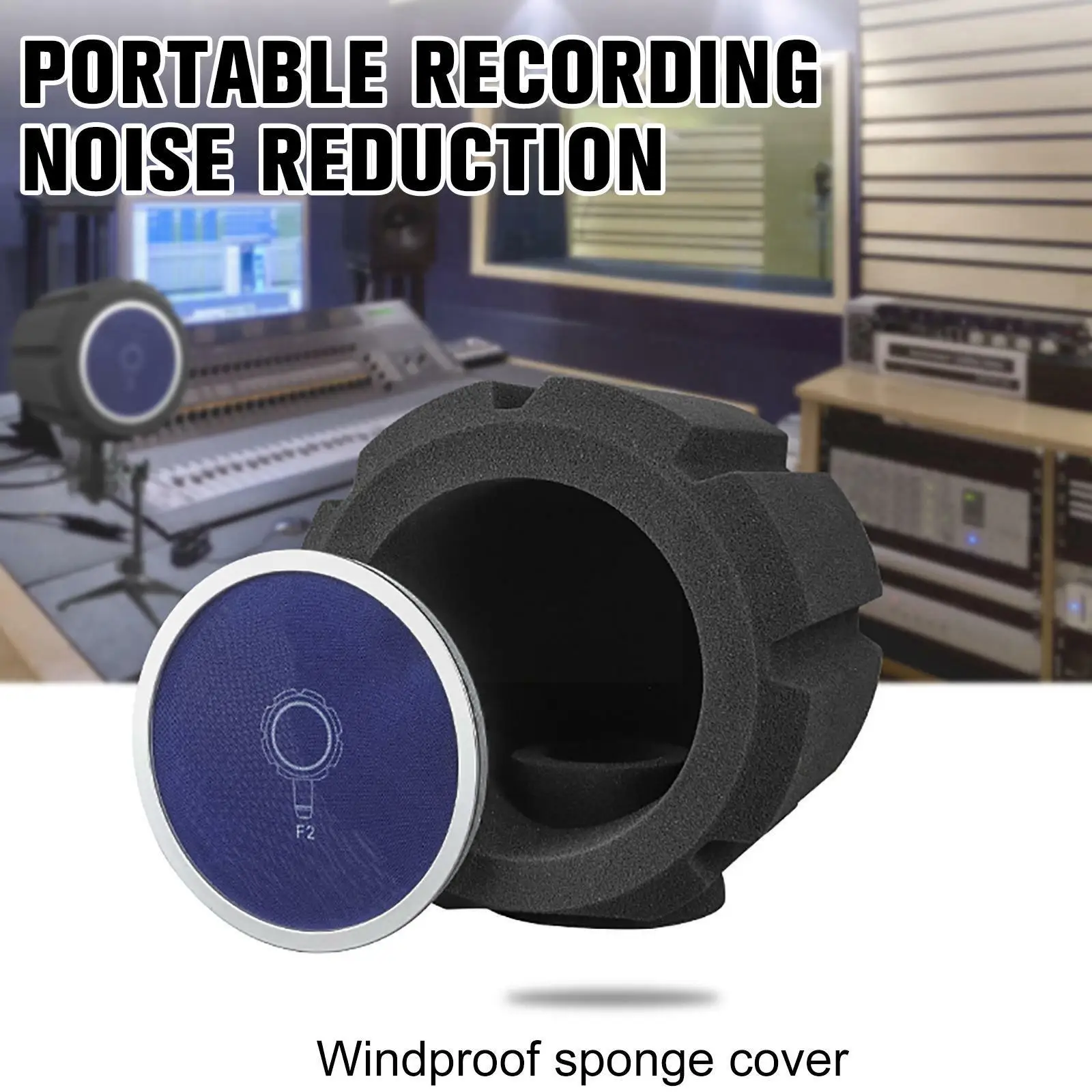 F2 Microphone Screen Acoustic Filter Sponge Professional Windscreen For Recording Room YouTube Screen Desktop Noise Recordi N9C8