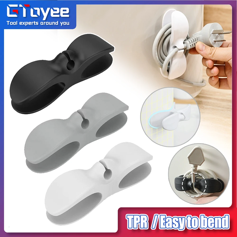 

1/2/3/4/5PCS Cable Organizer Winder Cord Wrapper Clips Table Cable Management Adjustable Cord Holder Wire Manager Fixed Clamp