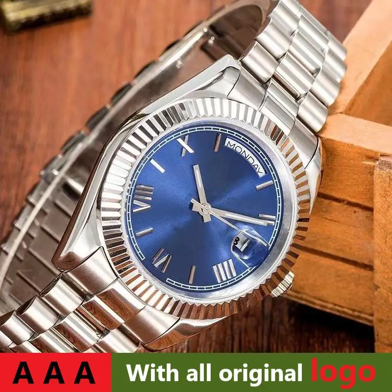

Men Women Automatic Mechanical Watch Day-date 904L Stainless Steel Watches Super Luminous Sapphire Waterproof Wristwatch Goog