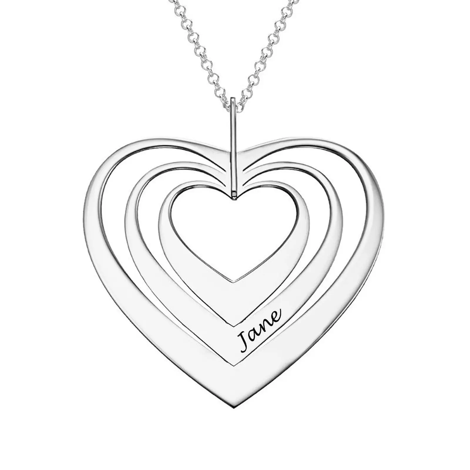 

Three Heart Necklace Women's Customized Necklace Personalized Private Customizable Lettering Elegant Women's Clavicle Necklace