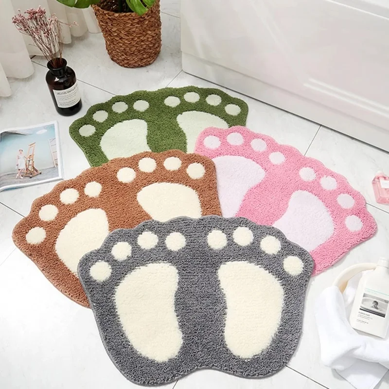 

Big Feet Bath Toilet Mat Kitchen Rug Soft Non Slip Bath Mat Absorbent Mats Foot Pad Rug Microfiber Shaggy Rugs Household Itemst