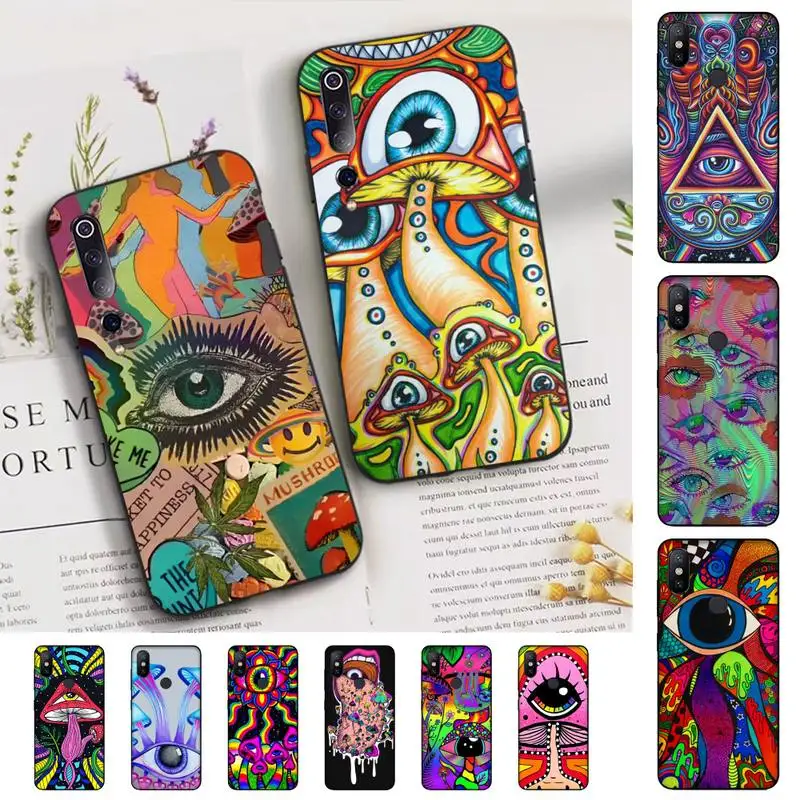 

Trippy Mushrooms Eye Phone Case for Xiaomi mi 5 6 8 9 10 lite pro SE Mix 2s 3 F1 Max2 3