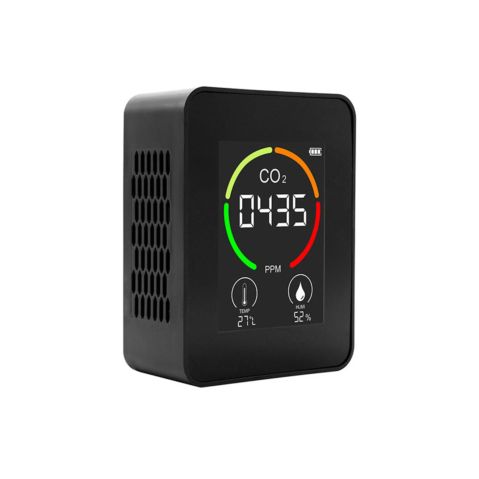 

Carbon Dioxide Detector 3 In 1 Indoor CO2 Meter Portable Air Quality Monitor Rechargeable Temperature And Humidity Tester For