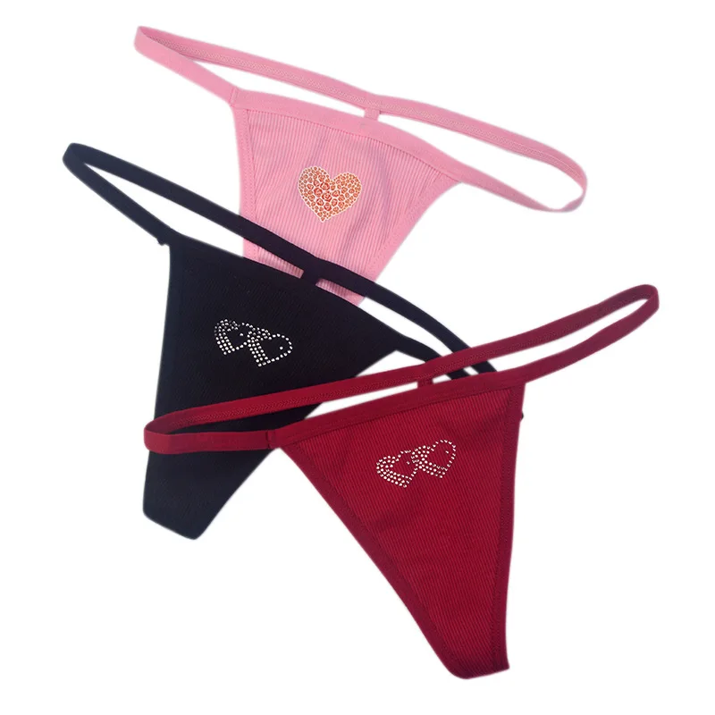 3PCS/Set Sexy G-string Cotton Panties Women's Underwear Female Underpant Sexy T-Back Pantys Ladies Lingerie M-XL Low Rise Thongs