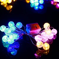 2pcs led light garlands button battery operated christmas wedding room decor fairy light string copper wire crack ball garland