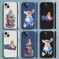 fairy tale alice in wonderland for apple iphone 13 12 11 pro max mini xs xr x 8 7 6 plus liquid rope phone case capa cover