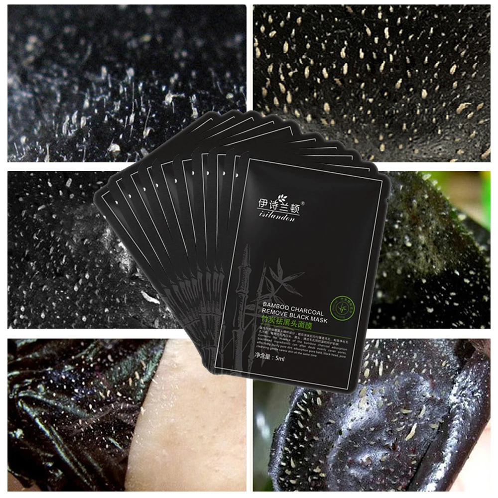 

1pc x 5ml Bamboo Charcoal Remove Black Facial Mask Strips Remover Nose Blackhead Removal Acne Treatment Peeling Oil-control