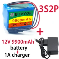 new 3s2p 12v 9900 mah battery 18650 li ion 9 9 ah rechargeable batteries with bms lithium battery packs protection boardcharger