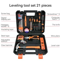 gowke 21pcs household manual toolbox set wrench pliers test pen screwdriver combination set household tool box gift hand tool