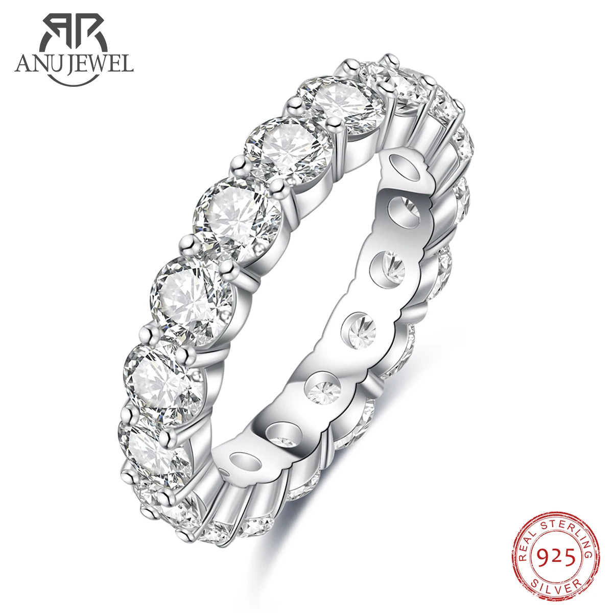 

Женское Обручальное кольцо с муассанитом, серебро 925 пробы, 5 цветов, 4 мм