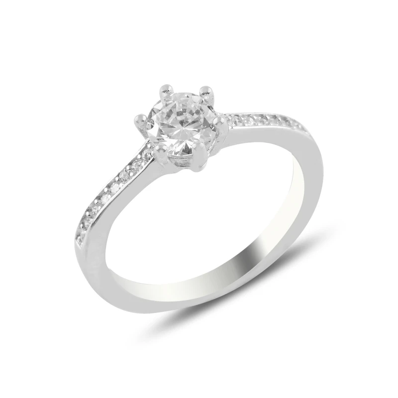 

Silver 925 Sterling Zircon Engagement Ring
