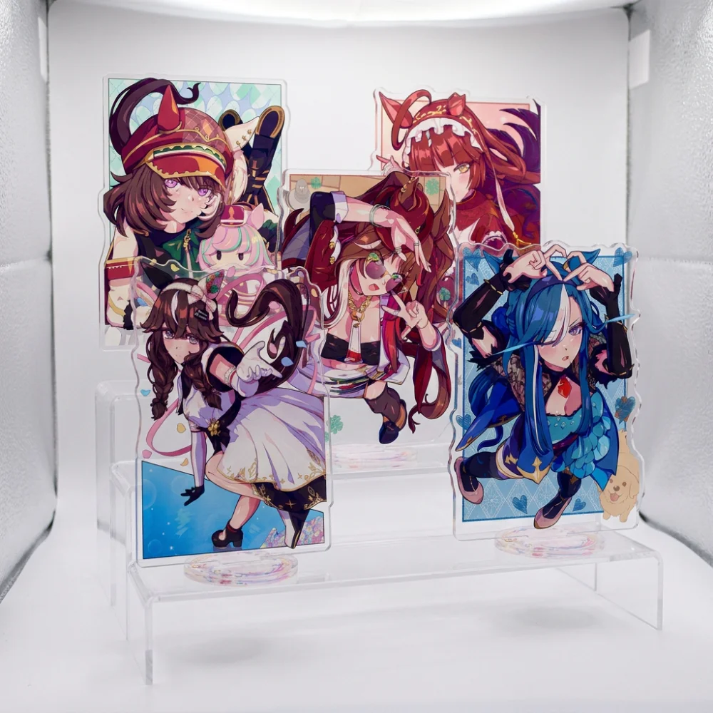 Фото Аниме Uma Musume 15 см акриловая подставка-брелок с персонажами Хокко Тарумэ и Верксина Эйр Грув, декор для рабочего стола, хобби, коллекционный подарок. №1