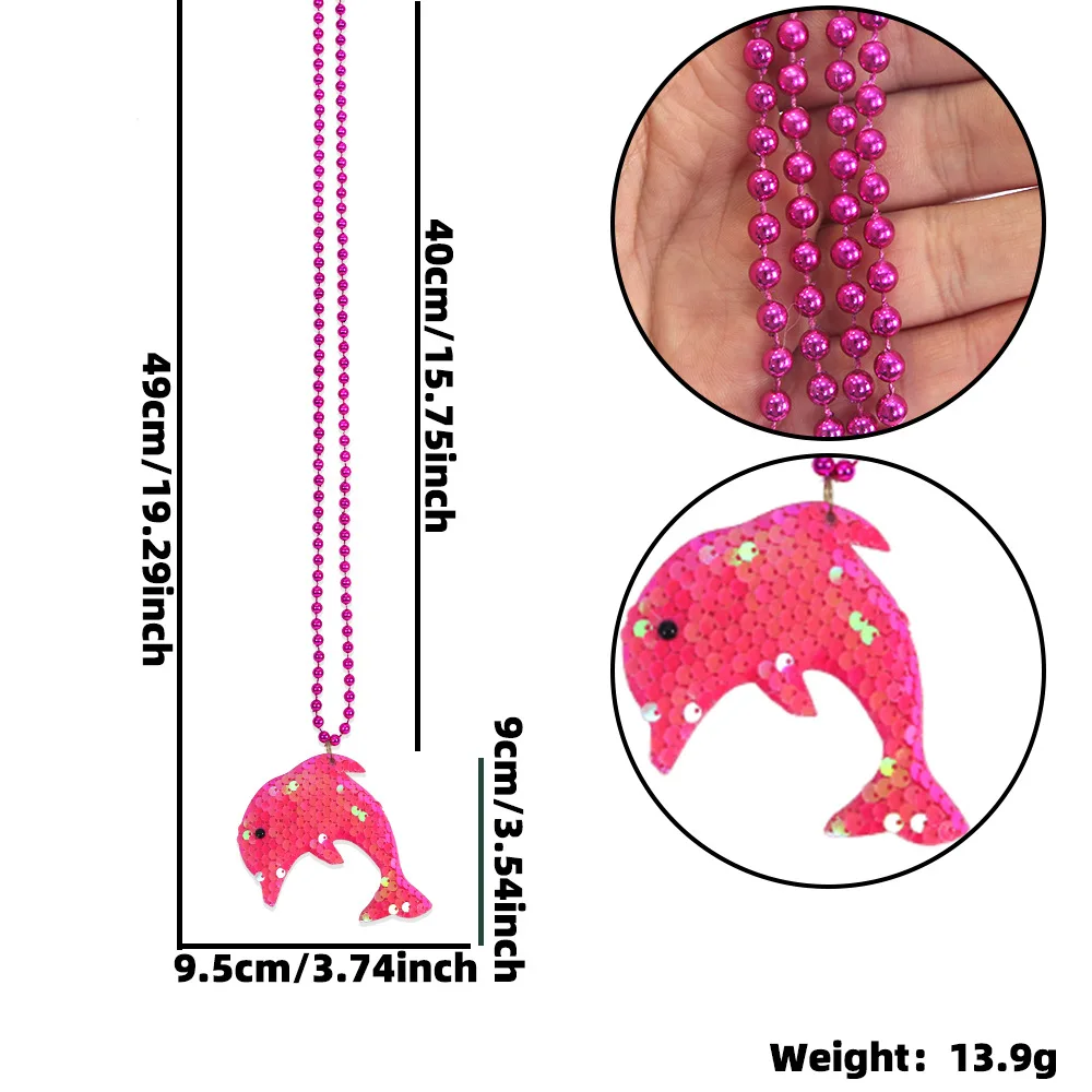 Ожерелье серии Ocean на тему русалки с подвеской в виде дельфина красочная цепочка