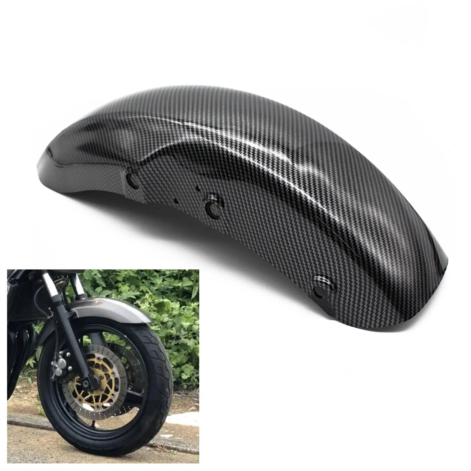 

Motorbike Front Mudguard Carbon Fiber Metal Mudflaps Fits for Kawasaki