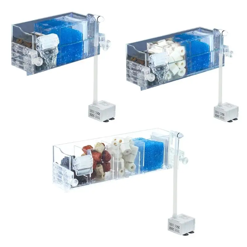 

Fish For External Bowl Wall Aquarium Device Tank Device Purifying Purifying Water Mounted 3-in1 Fish Aquarium Water