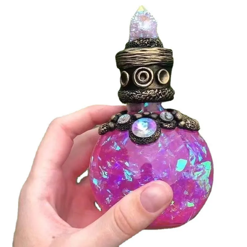 

Witchcraft Triple Moon Planet Dazzling Resin Heart Magic Potion Bottle Ornament Craft Wand Astrology Altar Meditation Home Decor