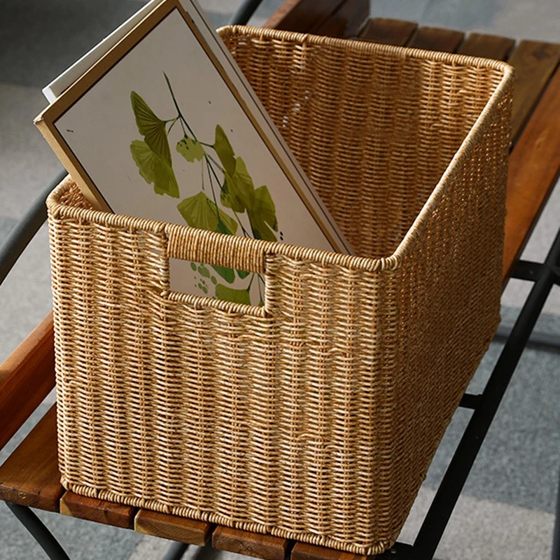 

Handmade Storage Basket Woven Baskets Closet Clothes Toy Box Protable Sundries Container Cabinet Organizers Large Orgainzation