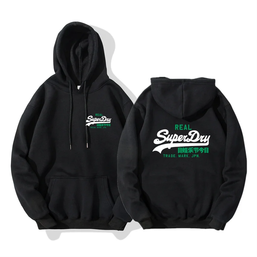 

Fashion Hoody Men Hoodies Sweatshirts Male Clothing Hip Hop Pullover Sportswear Front Back Printing Plus Fleece Warm