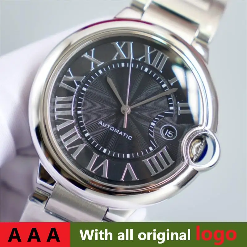 

Luxury New Automatic Mechanical Blue Watch 904L Stainless Steel Balloon Sapphire Leather Black Blue Goog