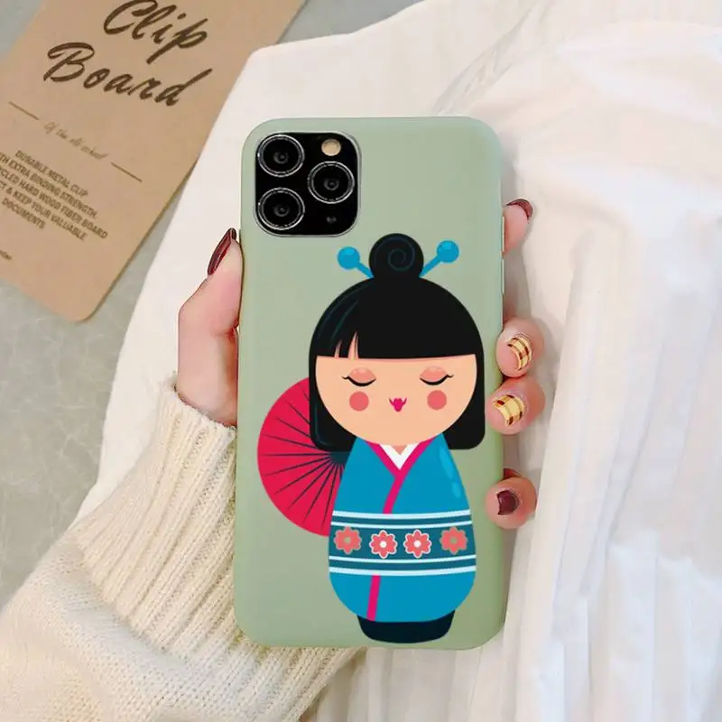 

loli doll Phone Case for iPhone 11 12 13 Mini Pro Xs Max 8 7 6 6S Plus X XR Solid Candy Color Case