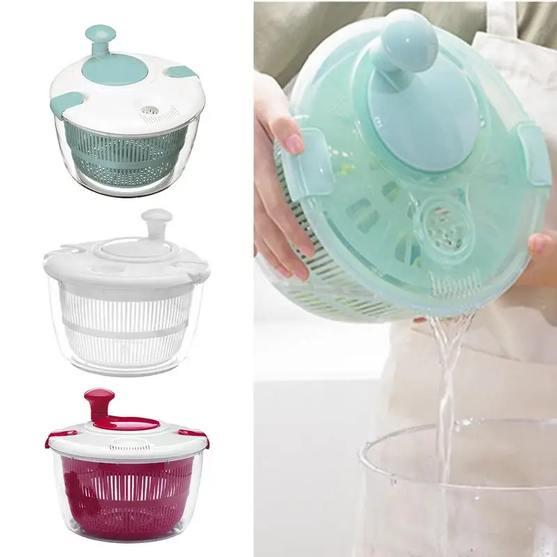 

2024 Kitchen salad vegetable rotary dehydration fruit dryer hand-cranked water filtering and draining vegetable washing artifact