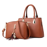 traveasy 2022 brand luxury women hand bags set solid zipper pu leather tassel shoulder composite bag female bolsa luxo