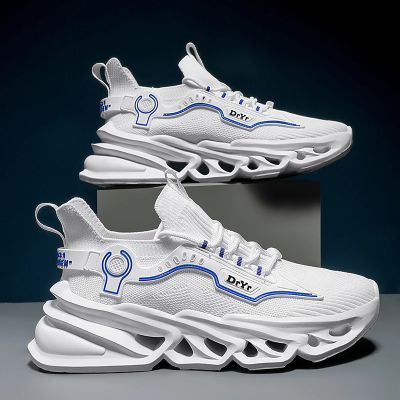 Fly Wire Blade Men Running Shoes Soft Shoes Man Sneakers Breathable Mesh Sport Shoe Cushioning Thick Sole Tenis Masculino