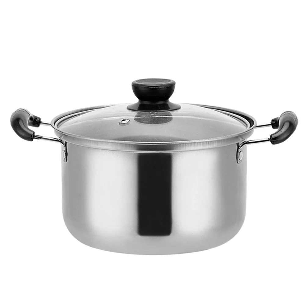 

Pot Soup Stainless Cooking Steel Stock Lid Pan Kitchen Pasta Cookware Stew Saucepan Noodles Noodle Hot Steamer Boiling Ramen