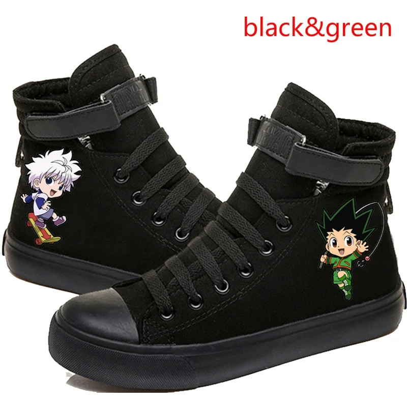 

Кроссовки холщовые для мужчин и женщин, повседневная обувь с высоким верхом и принтом аниме Hunter X Hunter