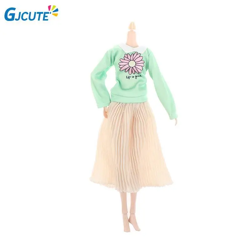 

1 Set Doll Dress Fashion Outfit Blouse Pleated Skirt Casual Wear Shirt & Jeans For Doll Accessories DIY Dollhouse Toys