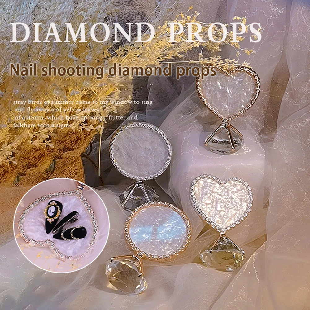 

Resin Stone Color Palette False Nail Tips Drawing Nail Color Palette for Heart Round Mixing Display Manicure Polish Gel Tool