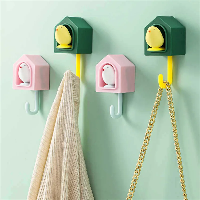 

Creative Bird Wall Hanging Hook Strong Adhesive Punch-free Home Kitchen Bathroom Door Back Organizer Storage Multi-Purpose Hook