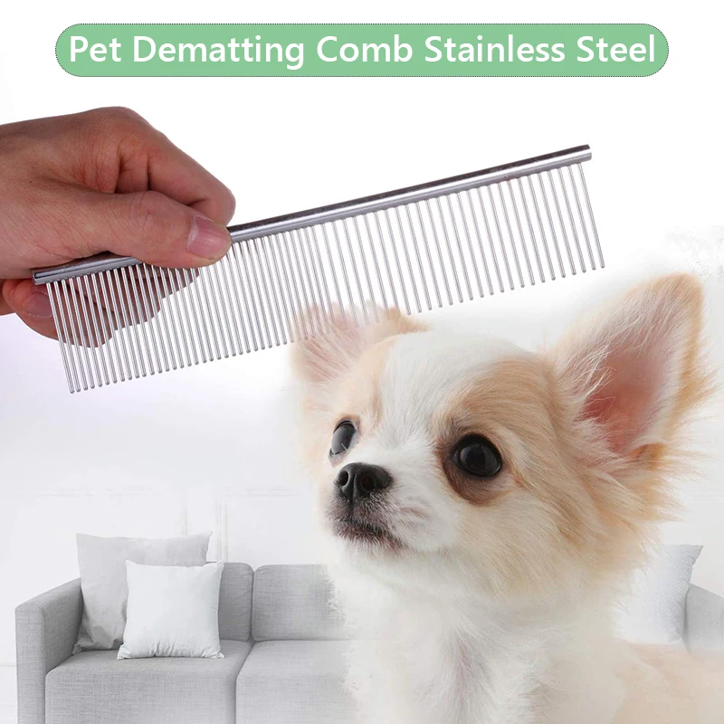 

Pet Dematting Comb Stainless Steel Pet Grooming Comb for Dogs and Cats Gently Removes Loose Undercoat Flea Comb Pretty Better