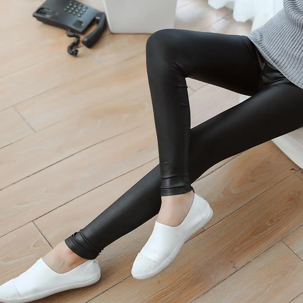 

Faux Leather Pants for Women 2022 Skinny Pants Long Comfortable Bodycon Faux Leather Women Leggings Trousers Elegant Pants