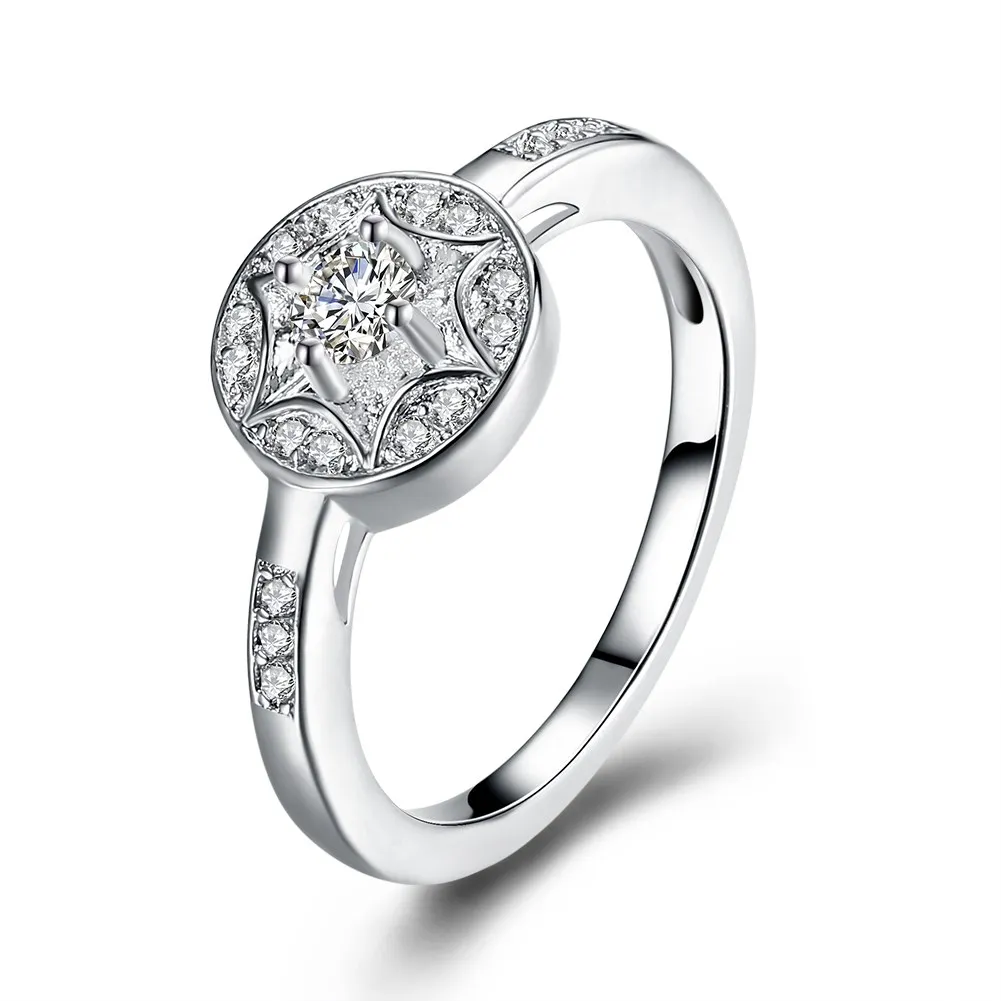 

Silver Ring Fashion Trend Ring with A Stone Flat Ring