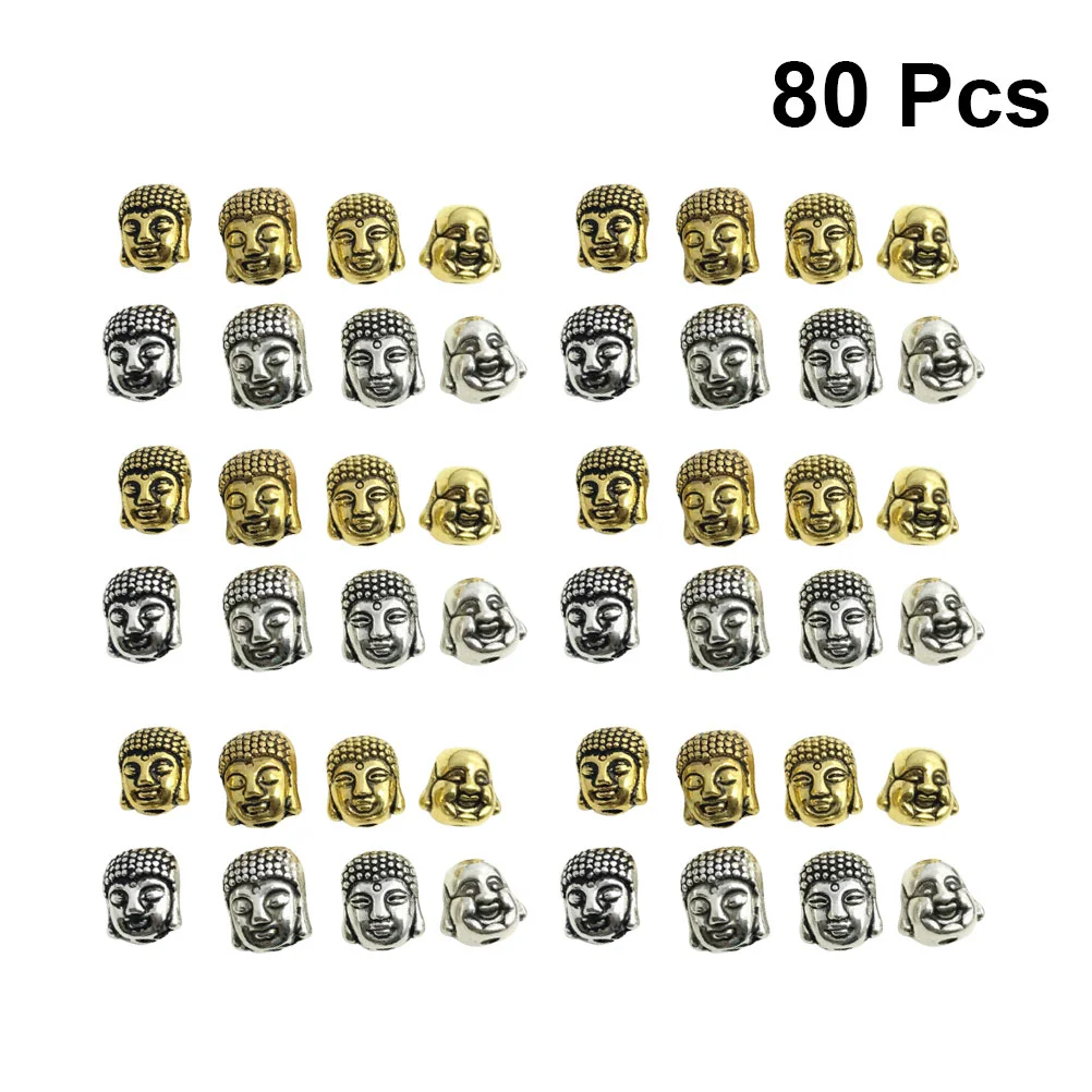 80 шт. двусторонняя головка Будды из сплава разделительная бусина рамка для